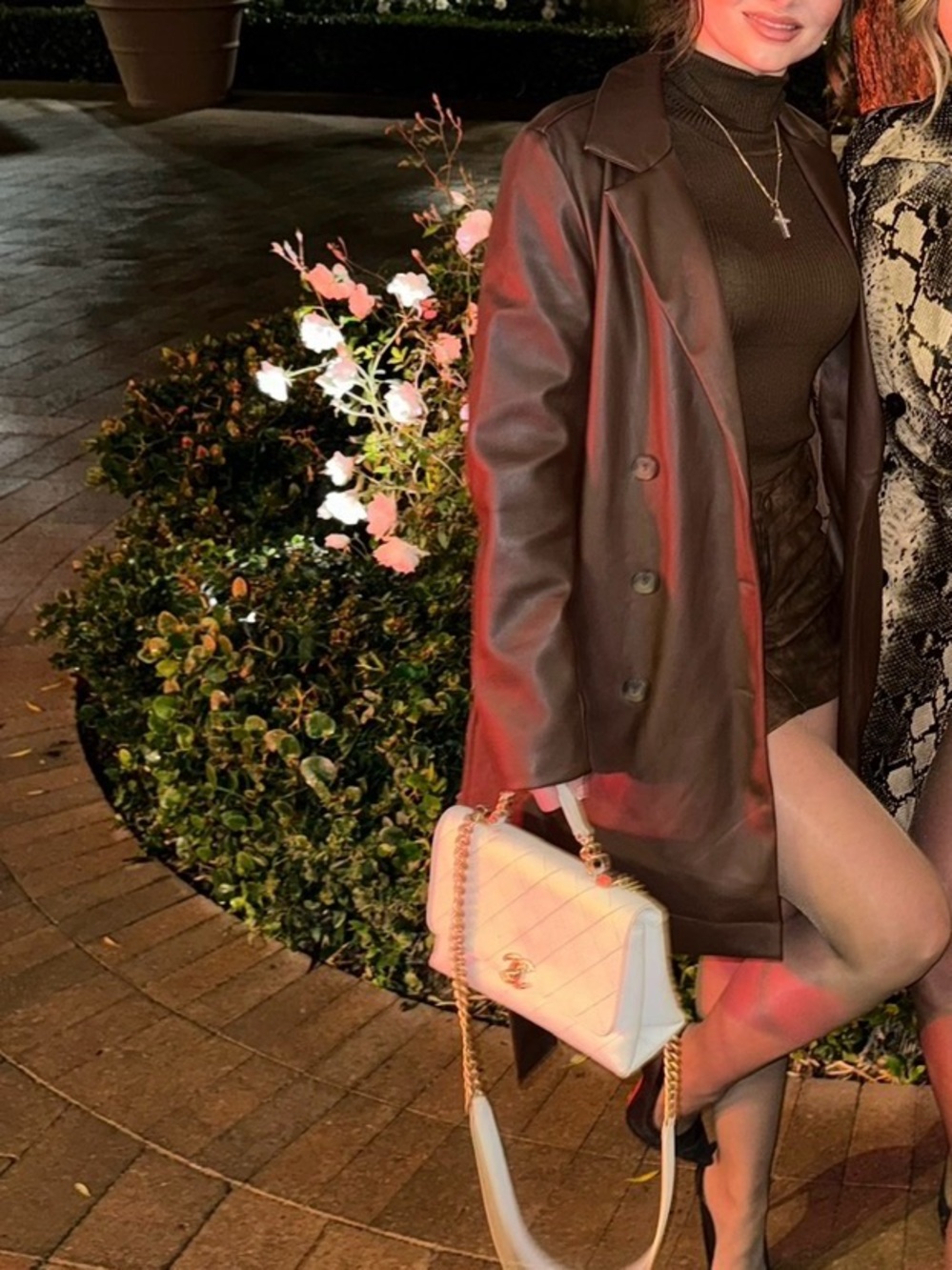 Brown Leather Skirt & Leather Jacket Selling Outfit
